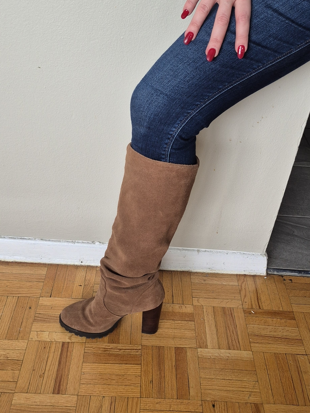 Aldo Tall Slouch Suede Knee Boots in Brown - Picture 4 of 6